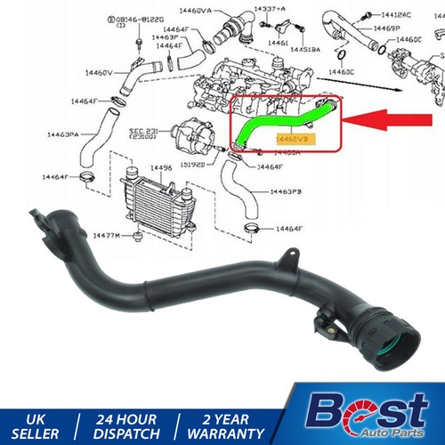 TURBO INTERCOOLER PIPE FOR NISSAN JUKE NV CUBE 1.5 DCI 144601FE0C
