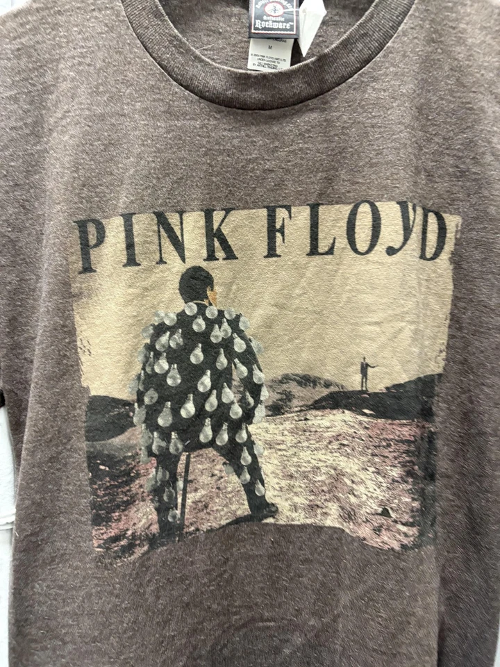 Винтажная мужская футболка Pink Floyd средний размер коричневая вересковая лента графический рок 2005 00s - Изображение 2 из 4