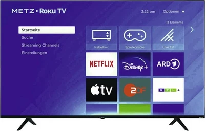 Metz Blue Smart TV Roku LED Fernseher 50MUD6001X 50 Zoll 4K UHD