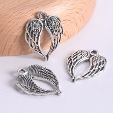 20pcs Angel's Wings 22x17mm Tibetan Silver Color Charm Beads Pendants