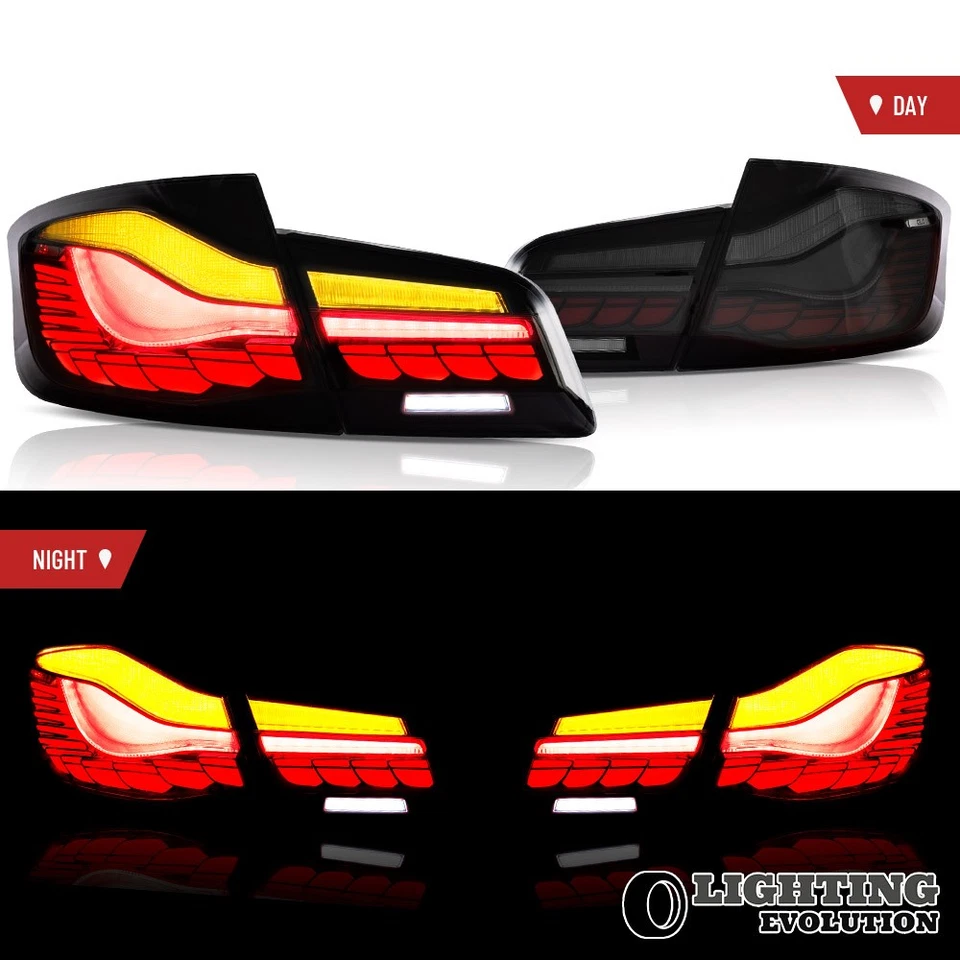 SMOKED OLED GST Tail Lights For BMW 5-Series 2010-2016 2017 F10 F18 W/Animation - Изображение 3 из 4