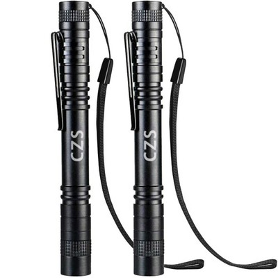 Flashlight, 2 Pack Pen Light, Small Flashlights High Lumens, Battery-Powered ...