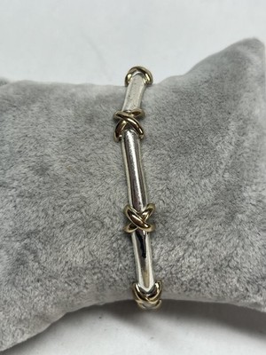 Damen Armband 925 Sterling Silber bicolor signiert FAS