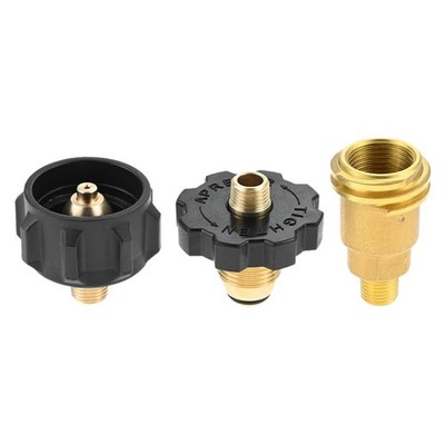 3Pack QCC1 and POL Connector Set Brass Propane Gas Brass Fitting Adapters