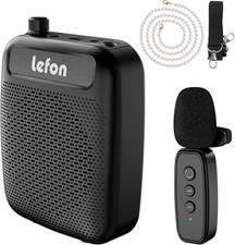 Wireless Voice Amplifier with Lavalier Mic 10W Clip-On Speaker Portable