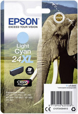 Epson 24XL Light Cyan Elephant High Yield Genuine, Claria Photo HD Ink Cartridge