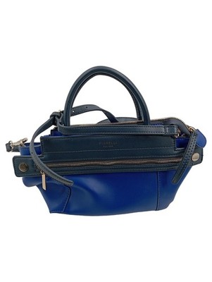 Fiorelli Damen Umhängetasche Handtasche Blau Schwarz Modern 25cm