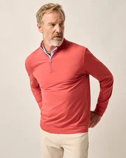 johnnie-O Motion Performance 1/4 Zip Rouge Red