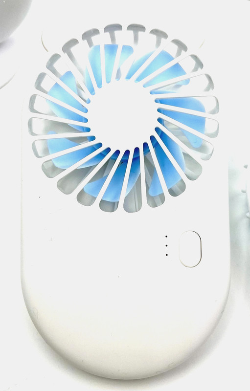 Handheld or Desk Top Bear Rechargable Fan w/3 Speed Settings & Stand Blue 1