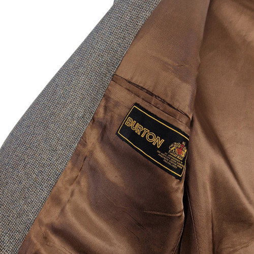 80er Burton Blazer Jacke & Weste Herren 38R Vintage 100% Wolle Braun - Bild 9 von 14