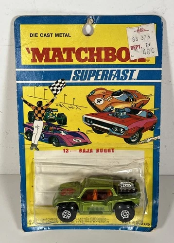 Matchbox Lesney Superfast 13 Baja Buggy W Black Exhaust Pipes On Sealed Card