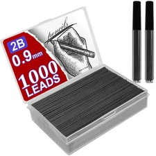 1000 X 0.9mm 2B Mechanical Pencil Refill 0.9mm Automatic Pencil Lead Black 