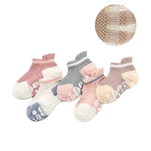 5 Pairs Anti-slip Non Skid Ankle Baby Socks Rubber Cotton Low Cut Floor Sock - Picture 12 of 22