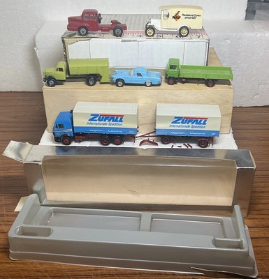 6 europäische & chinesische Fabrikate Modell Lkw PKW Anhänger Van Wagener, Norev, EFSI *plus