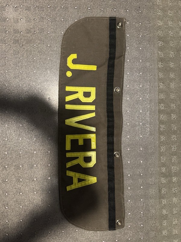 Firefighter Bunker Gear Name Panel: J. RIVERA