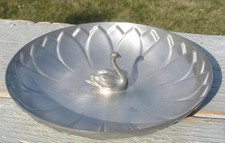 De colección Antigua Colonia Peltre Cisne Lirio Almohadilla Plato Caña y Barton Caramelo Bon-Bon Plato Tazón