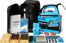Complete Ski Snowboard Tuning Waxing Combo Kit with Waxing Iron,Ski Wax,Side Bas