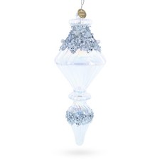 Iridescent Icicle Drop Finial Glass Ornament