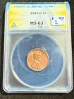 1940 D LINCOLN WHEAT CENT ANACS MS 63 RB 118