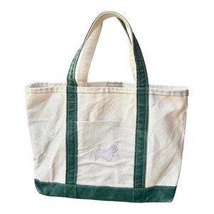 Vtg LL Bean Boat & Tote Bag Backpack Spaniel Dog Embroidered Leather Canvas Ll Bean Dog Bag | eBay main image 4