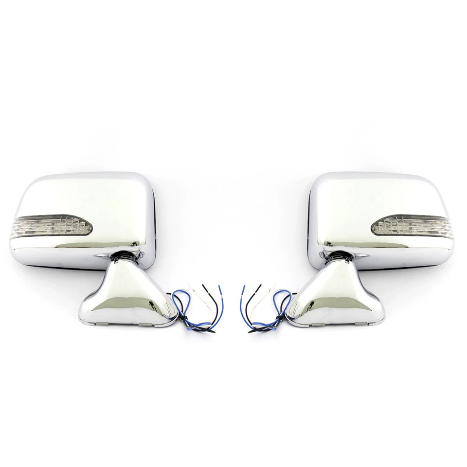 ESPELHOS RETROVISORES DE PORTA LED CROMADO FIT TOYOTA HILUX RN80 RN85 90 RN110 1988-98 CAMINHONETE PICAPE - Imagem 2 de 4