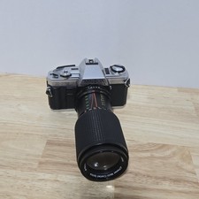 Minolta X-370 35mm SLR Camera with 1:4.5 f 80-200mm Lens Untested