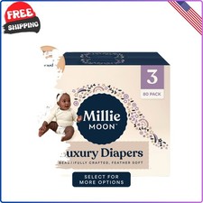 Millie Moon Size 3 Luxury Diapers 80 Ct High Absorbency Snug Fit Hypoallergenic