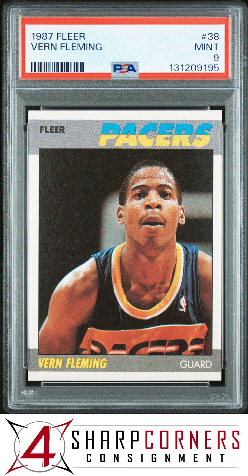1987 FLEER #38 VERN FLEMING PACERS PSA 9