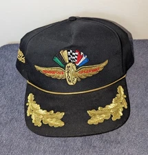 Vintage Indianapolis Motor Speedway Snapback Hat Black Gold Indy 500 1992 Leaf