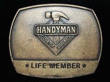 OC15132 VINTAGE 1996 HANDYMAN CLUB OF AMERICA LIFE MEMBER BRASSTONE BUCKLE