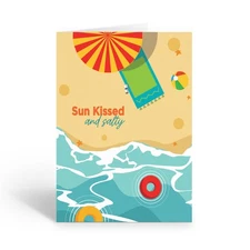 "Sun Kissed" Beach Blank Note Cards, 10 cards w/Envelopes - 4.25" x 5.5"