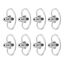 Earring Backs Support Lifter with Locking Silver Tone, Pack of 8