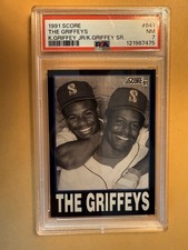1991 Score — Ken Griffey Jr. & Sr. — The Griffeys — PSA 7