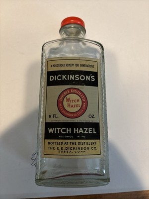 Dickinson's Witch Hazel 1933 Glass Bottle Pint E.E. Vintage Medicine Ex.Cond.