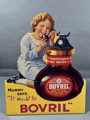 Mummy Says Bovril Girl Vintage Advertising Stand Up Card Cardboard Robert Opie