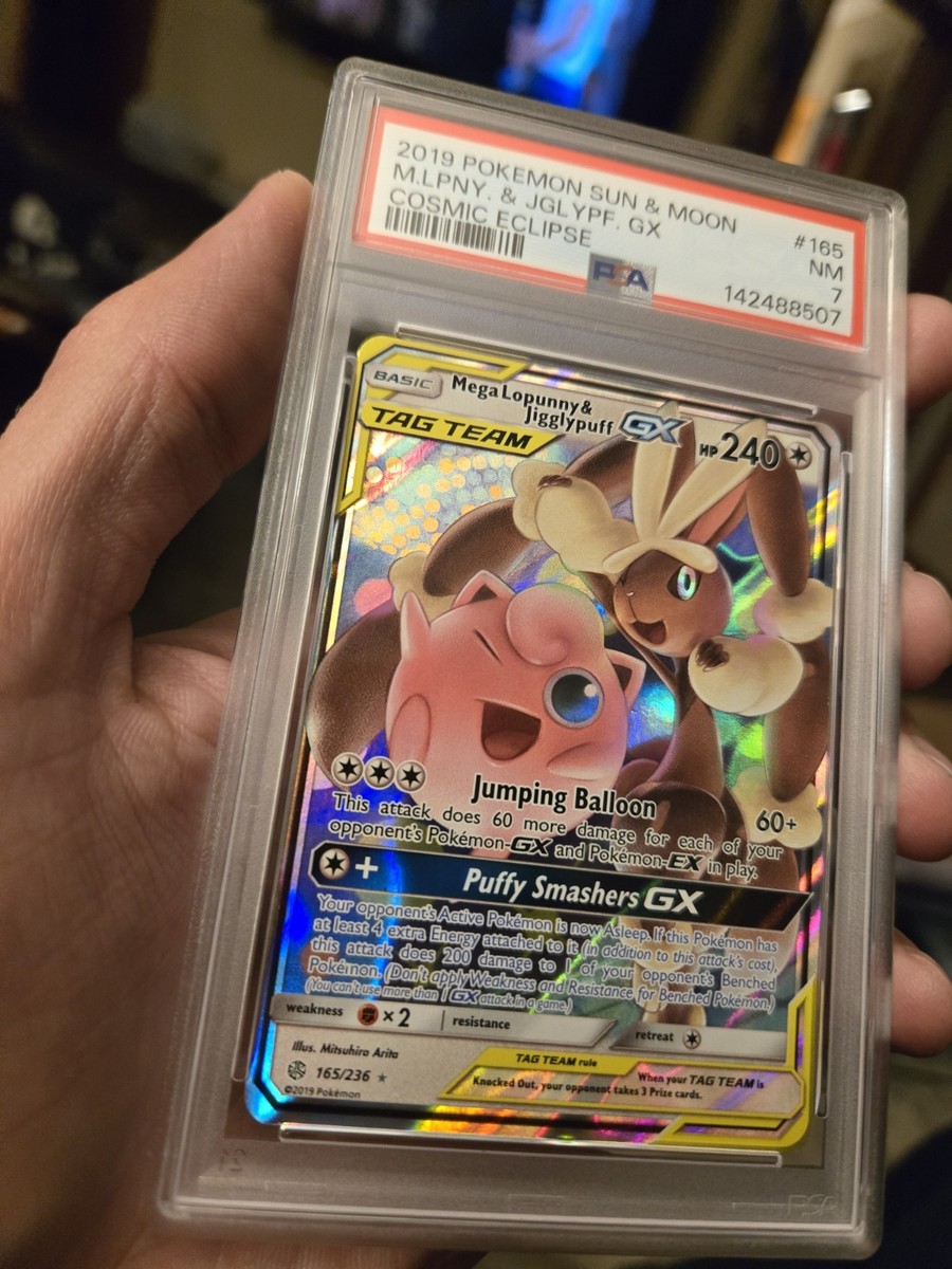 PSA 7 Pokemon Cosmic Eclipse Mega Lopunny Jigglypuff GX 165/236