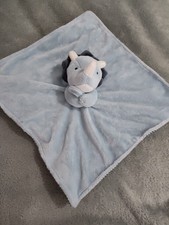 Carter's Dinosaur Security Blanket Lovey Triceratops Blue With Stripes Plush
