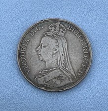 Queen Victoria Silver Crown Coin dated 1890