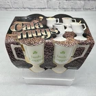 Vtg NOS Jeannette Irish Coffee Mugs Set of 4 White Milk Glass Shamrock MCM