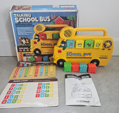 VTech Talking School Bus Educational Toy Musical  Phonics Sounds Vintage 1987