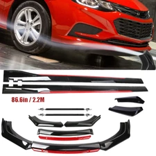 Front Bumper Lip Spoiler Splitter Body Side Skirt Gloss Black For Chevrolet Cru