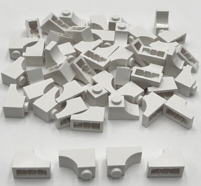 Lego 50 New White Arches 1 x 2 Inverted Parts