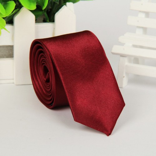 Men's Ties Plain Satin Solid Color Slim Skinny Smart Party Wedding Thin Neck Tie - Picture 25 of 50