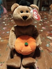 !Rzadki przedmiot kolekcjonerski! TY Beanie Babies - Teddy Hocus, 2005, Brązowa, Halloween 