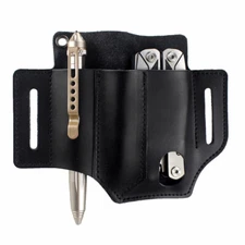 EDC Multitools Sheath Leather Sheath Knife Belt Sheath Flashlight Holster Holder