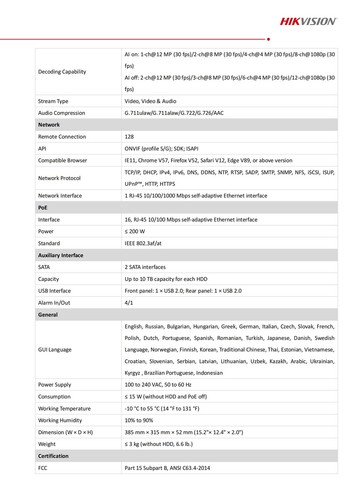 hik 32 Channel 8MP NVR 32CH 4K 256 Mbps 16POE DS-7632NXI-K2/16P AcuSense - Picture 18 of 18