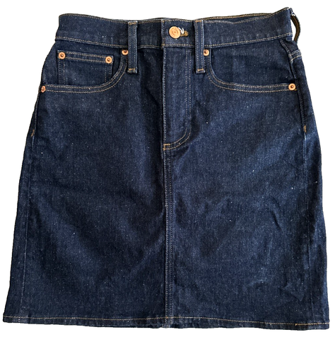J Crew Jeansrock Damen Größe 24 Blau Dunkle Waschung mit 5 Taschen Preppy NEU