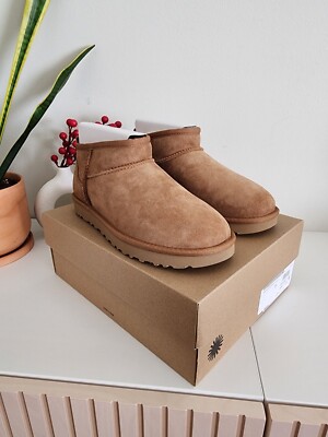 Brand New 100% Authentic UGG Classic Ultra Mini Chestnut 1116109 Women's Boots