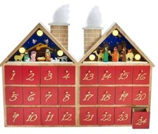 Advent Calendar 11.81" Wooden Led, Use Every year Kurt S. Adler Brand
