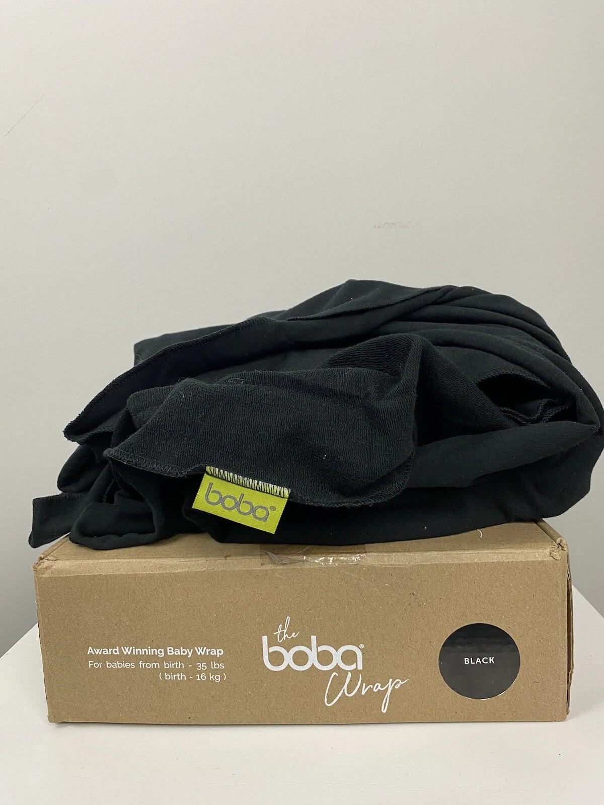 Boba Black Baby Wrap Carrier Sling 95% Cotton / 5% Spandex Birth To 35 Lbs